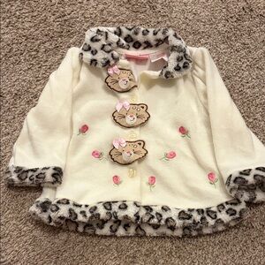Charming Kids Coat with Leopard Accents